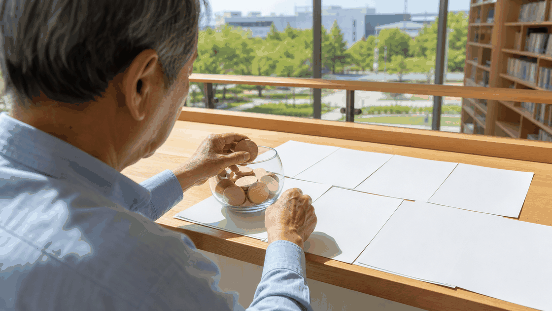 自社株買いの取得ペースを確認する個人投資家の後ろ姿